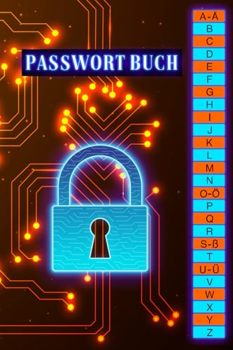 Passwort Buch A6: Passwortbuch mit Register A–Z, klein Deutsch Notizbuch, um Passwörter in alphabetischer Reihenfolge zu organisieren | DIN A6 Format