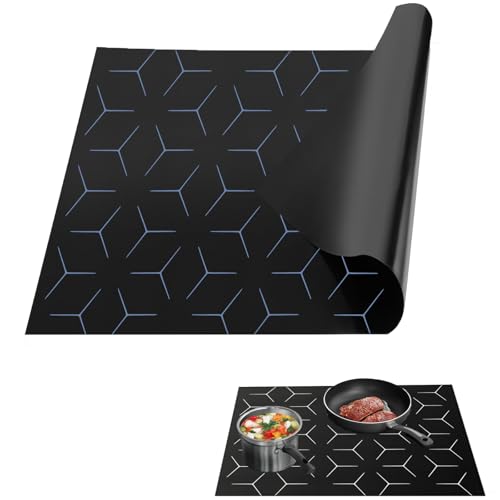 Herdabdeckplatte Schutzmatte ，62x53cm Glasfaser wiederverwendbare abdeckung Herdabdeckung matte,für Induktion Kann beheizt werden Glaskeramik-Kochfeldabdeckung