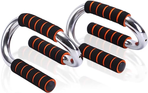 ToopMount Push-Up-Ständer aus Stahl - Eisenkern - Liegestützstangen - für zu Hause & Fitnessstudio - Silberfarben - 2x ToopMount S-Typ - 150 kg Tragkraft - 7.87''x5.11''x4.72'' - CALISTHENICS_STAND