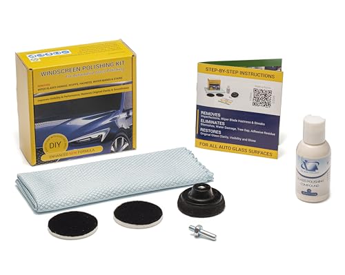 Glass Polish - Windschutzscheiben-Polierkit - 50mm DIY Autoglasreparatur - Entfernen von Schäden durch Wischerblätter, Wiederherstellung von Klarheit und Glanz