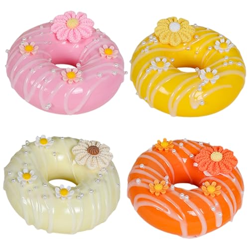 GARIOUANS 4 Stücke Teiliges Realistische Künstliche Donuts Dekoration für Fotografie Modellzimmer und Heimdekoration Nachbildung für Ausstellungen Geschäften und Restaurants