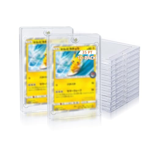Tolesum 10PCS 35PT Magnetic Card Holder Sammelkarten Hüllen UV-Schutz Kunststoff Harte Kartenhüllen Halter Transparent Karten Sleeves für Yugioh,Magic, MTG, Sportkarten Sammlung