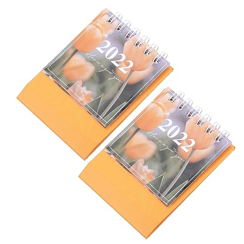 Lurrose 2er-pack Mini-tischkalender Jahreskalender 2022 Bürobedarf Und Stabiler Papierplaner Für Die Tägliche Terminverwaltung