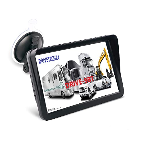 großes 9 Zoll Navigationsgerät DRIVE-9BT für PKW LKW Wohnmobil Bus EU-Karten Radarwarner, Bluetooth, lebenslange Updates, starker Akku