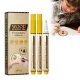 Bploar Wood Burning Pen Holzbrennstift-Sets, Marker zum Brennen von Holz, 3 Stücke Holzbrandstifte zum DIY Holzmalerei, präzise und einfach zu bedienen, Geeignet für Anfänger und Profis