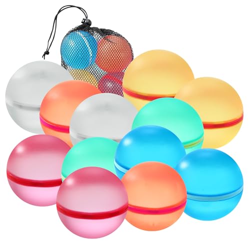 Wiederverwendbare Wasserbomben Magnet,Wiederverwendbare Wasserbomben Selbstschließend mit 1 Mesh Bag,Ideal für Partys im Freien und Wasserparks für Kinder und Erwachsene (8)