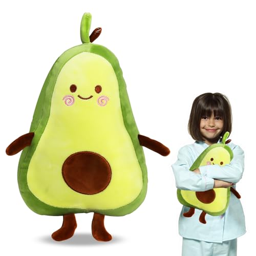 Avocado Plüschtier, 35 cm Avocado Kuscheltier Kissen, Avocado Plüsch Kissen Klein, Avocado Plüsch Spielzeug, Avocado Plushies Geschenk Kinder, Avocado Kissen Weich für Sofa, Auto, Dekoration