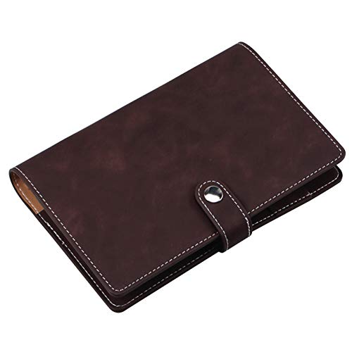 A6 PU-Leder-Notizbuch, nachfüllbar, 6 runde Ringbucheinband, für A6 Füllpapier, Notizbuch, persönlicher Planer, Binder – Dunkelbraun