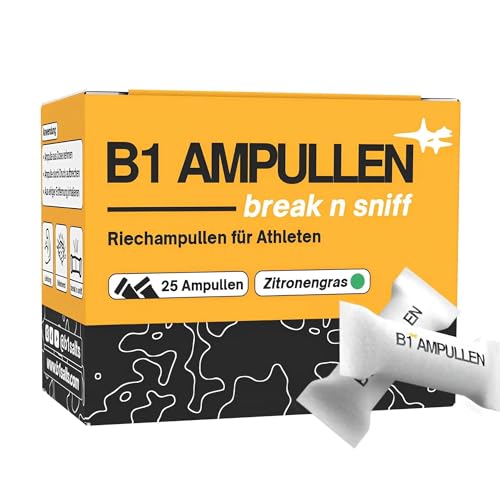 B1 AMPULLEN® Riechstäbchen Riechampullen 25X0.3 ml - Geeignet für Eishockey, Handball, Kraftsport, Gym & Co. - EXTREM STARK (25er Pack)
