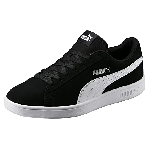 PUMA Unisex Puma Smash v2 Low-Top, Puma Black-Puma White-Puma Silver, 48.5 EU