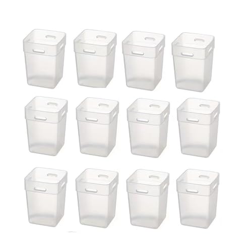 12 Stück Kühlschrank Organizer Box Kühlschrank Organizer Set Aufbewahrungsbehälter Plastikaufbewahrungsboxen kleine Behälter für Kosmetik Make-up Reinigung Deodorant Badezimmer Toilette