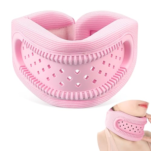 Nackenstütze gegen Nackenschmerzen und zur Unterstützung, Cervicorrect-Nackenstütze aus Silikonschaum, verstellbare, atmungsaktive Nackenstütze zum Schlafen zur Linderung von Schmerzdruck (Rosa - L)