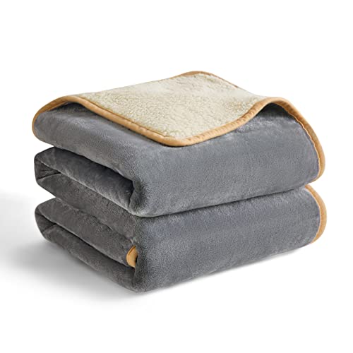 Lesure wasserdichte Hundedecke Grosse Hunde - 100x120cm Outdoor Hundedecke waschbar, Hundedecke Sofaschutz aus Sherpa Fleece, Katzendecke weich, grau
