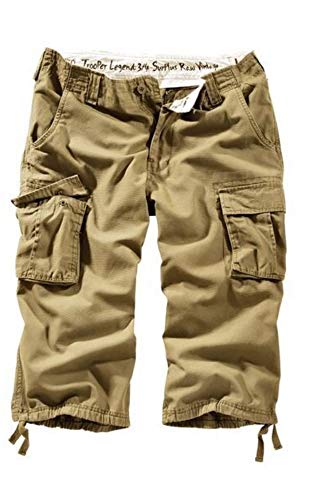 Surplus Raw Vintage Herren Cargo Trooper Legend 3/4 Shorts, beige, M