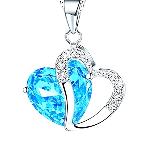 Kette Damen 925 Sterling Silber Zirkonia mit Lebhaft Herz Halskette (Stil 9)