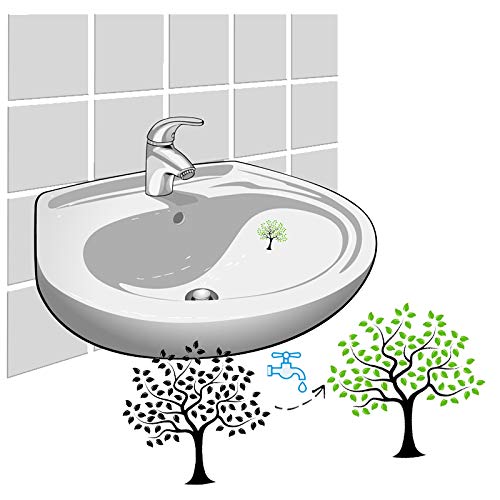 3 x Aufkleber Baum für das Waschbecken zur Erinnerung sich die Hände zu waschen nach der Toilette