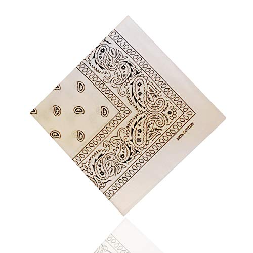 ledermodefashion 3er 6er 12 er Set Bandana Tuch versch Farben 100% Baumwolle Kopftuch Halstuch Nickituch Schal (Weiß)