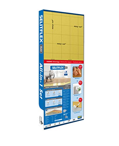 SELITFLEX 10 mm Thermo - Verlegeunterlage für Parkett und Laminat mit Feuchteschutz (6 m² + Tape)