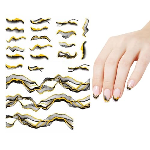 Goldene Marmornagelaufkleber, Marmornagelaufkleber, schöner tragbarer Nagelaufkleber, Schönheitsprodukte, leichte praktische Accessoire für Frauen für Salons, Einkaufsmöglichkeiten, Unterhaltungsstätt