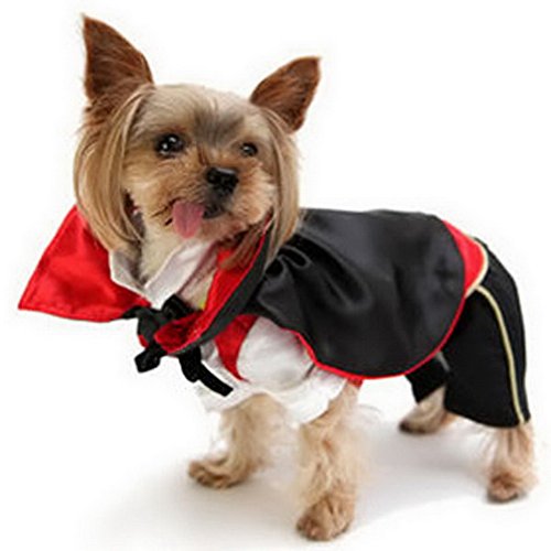 Ranphy Kostüm für kleine Hunde und Katzen, Teufel, Halloween-Kostüm, Vampir-Umhang, Haustier-Urlaub, Kleidung, mittelgroße Hunde, XL