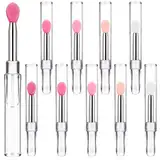 JIYIN 10 Stück Silikon Lippenbürste, Lippenbalsam Applikator mit Kappe, Tragbare Make Up Pinsel für Balsam, Lippenmasken, Lippenstift