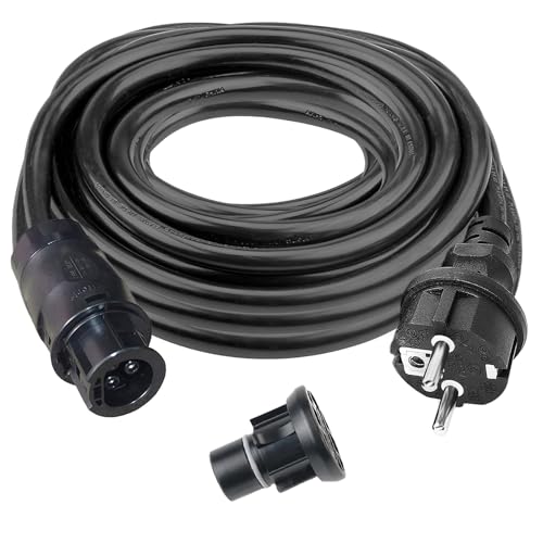 Betteri BC01 AC Kabel 10M, Balkonkraftwerk Anschlusskabel Betteri BC01 Buchse zu Schuko Stecker mit Endkappe zum Anschluss von Mikrowechselrichtern Deye, Envertech, TSUN, NEP