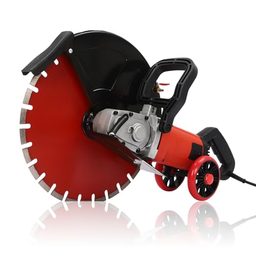 Betonsäge 4000W 3000RPM Nass-/Trockenbetonsäge für Beton, Steine Stahlstangen Staubfreies Schneiden Steinschneidemaschine mit 410mm Sägeblatt Betontrennschneider mit Wasserpumpe