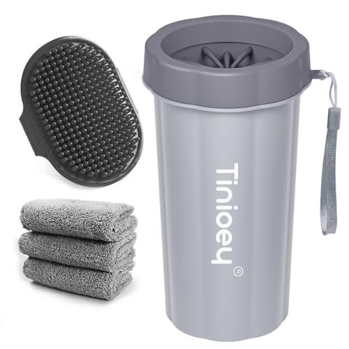 Tinioey® Pfotenreiniger für Große Hunde | Hundepfoten Reiniger | Inkl.3 Hundehandtücher | Hunde Pfotenreiniger | Hundezubehör | Größe L