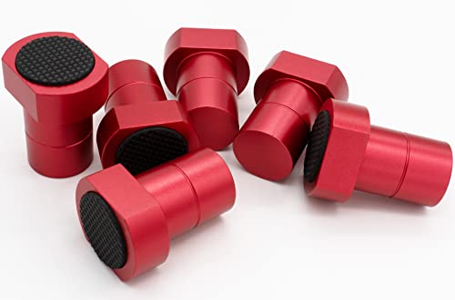 6 Stück Aluminiumlegierung Bankhaken Bank-Hundeklemme Holzbearbeitungstisch Spannbacken Werkbank Positionierung Hobelstopfen Hunde-Klemme Hobelbank Zubehör für 20mm Hundeloch(Rot)
