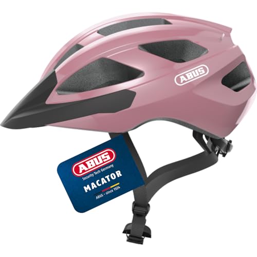 ABUS Rennradhelm Macator - sportiver Fahrradhelm für Einsteiger - auch für Zopfträger/-innen - für Damen und Herren - Rosa Glänzend, Größe M