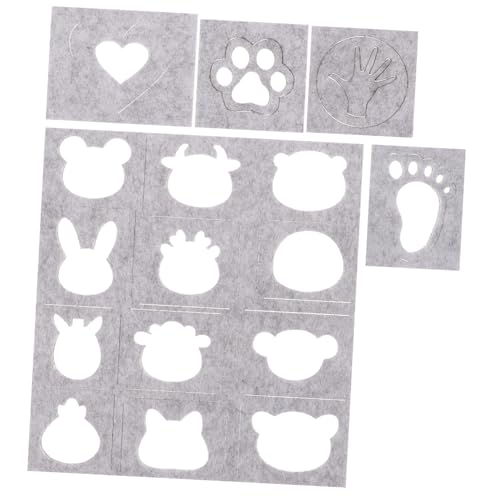 SHINEOFI 5St Wollfilzform Nadelfilzschablone Nadelfilz-Set Set zum Nadelfilzen aus Wolle DIY Filzformen Handgemachte Filzformen Wollfilz-DIY-Schablonen Wollapplikationsform gefühlt Grey