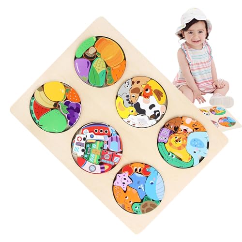 Kinderrätsel, Holzrätsel - Animal Building Block Rätsel | Farbenfrohe Vorschulerziehung Brain Teaser Boards, pädagogische Mindspiele für Mädchen