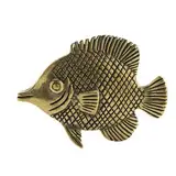 ESTINTENG Kreative Messing, Zierfisch, Antiker Tee, Büro, Arbeitszimmer, Handwerkssammlung und Dekoration-Küssender Gourami