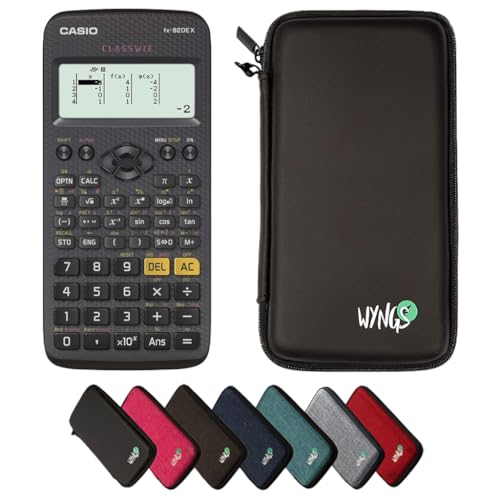 Casio fx-82DE X inklusive Schutztasche von WYNGS in Schwarz - Basic Set