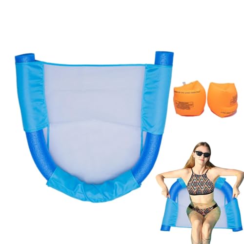 Poolnudel Stuhl, Schwimmstuhl Schwimmstütze Schwimmnudeln Stuhl Tragbarer Wassernetz U Sitz Flexibler Für Kinder Erwachsene, 150x7.5cm