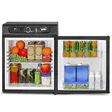 Smad Wohnmobil Kühlschrank 40L, Camping Kühlschrank 12V 230V Gas, Gas Kühlschrank, Leiser Kühlschrank für Wohnwagen, Wohnmobil, LKW, Van, Schwarz