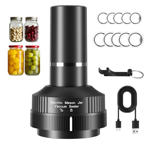 Elektrisches Vakuumier Set - WEIYII Wiederaufladbar Vakuumierer für Einmachgläser Für Gläser mit 70mm und 86mm Öffnung 3 in 1 Electric Mason Jar Vacuum Sealer Kit