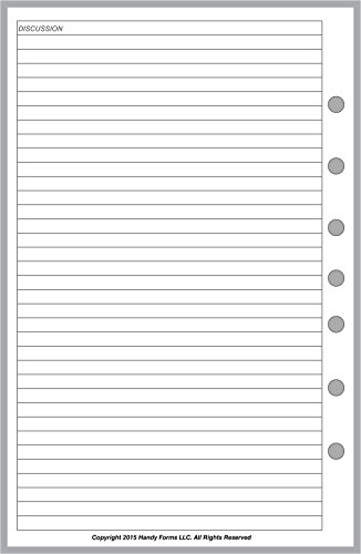 Extra Diskussionsseiten für Meeting-Manager in klassischer Größe, Größe und gelocht mit 7 Löchern für 7-Ring-Notizbücher wie Franklin usw. (14 x 21,6 cm)