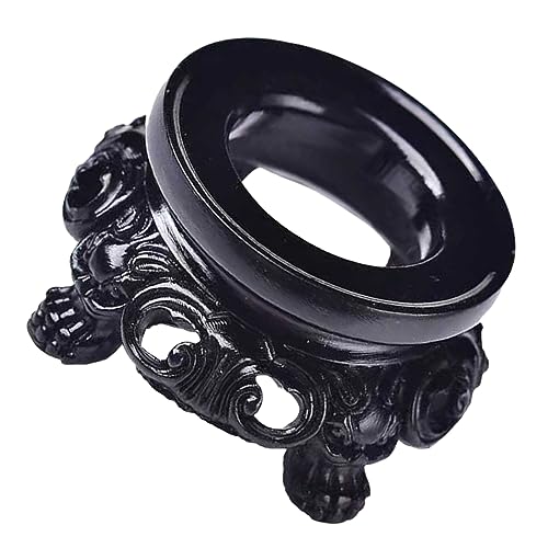 ORFOFE 1stk Basis Aus Kristallkugel Runder Messestand Ball Gänseeier Stehen Kugelhalterschale Displayhalter Tischlampensockel Rundes Tablett Diamant- Regal Anzeige Kunstharz Black