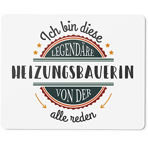 JUNIWORDS Mauspad Mousepad, Ich Bin Diese legendäre Heizungsbauerin, von der alle reden (5052039)