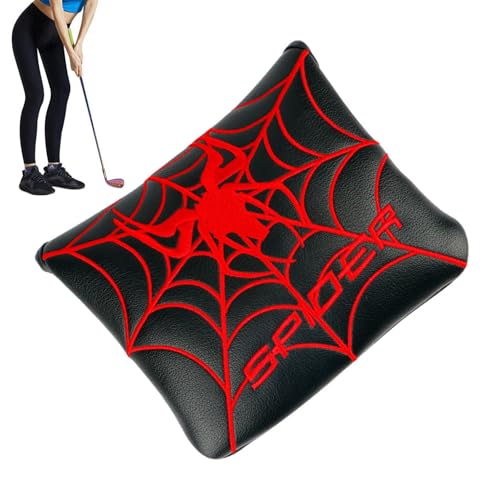 Spider Mallet Putter-Abdeckung,Mallet Putter-Abdeckung Spider - Schlägerhaube für Mallet-Putter | Quadratische Mallet-Putter-Abdeckung, Schlägerhaube mit Magnetverschluss, Golf-Schlägerhauben,