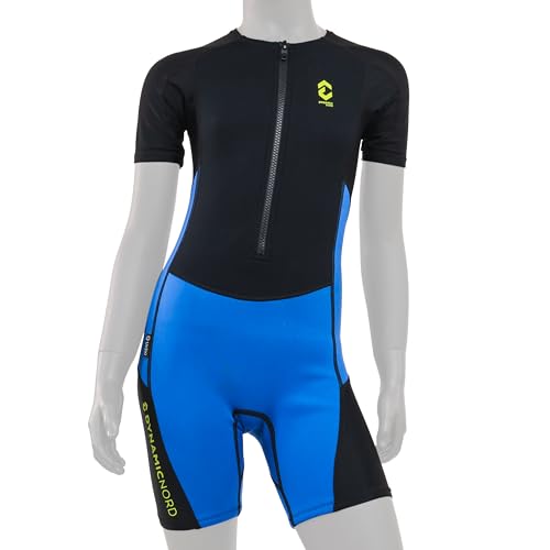 DYNAMICNORD - Neopren/Lycra Shorty - Designed in Germany - Leichter Wassersportshorty für Kinder aus 2mm Neopren mit Lycra für Kälte- und Sonnenschutz (Blau/Schwarz, 116)