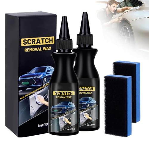 2Pcs Schneller Kratzerentferner für Autos, Tiefen Kratzer Reparatur Creme, Auto Kratzerentferner Paste mit Anti-Kratzer Schutz, Entfernt Kratzer Effektiv und Schnell (B)