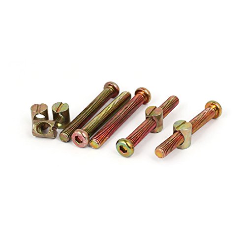sourcing map 5 Set M8x60mm Bronzeton Verhexen Schlüsselantrieb Sockel Kappe Möbelbolzen Möbelanbietung
