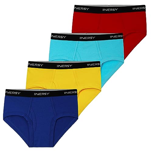 INNERSY Unterwäsche für Jungen Stretch Baumwolle Slip Jungs Unterhosen Bunte Slips Mehrpack 4 (164-176, Bunt Mehrfarbig)
