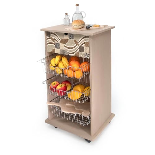 vielseitiger Früchtwagen Ma?nahme 40X45 Höhe 85 Cm VINTAGE