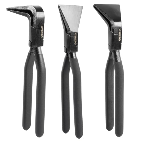 TECPO Falzzange Set 3-teilig 0° 45° 90° - gerade, abgewinkelt, tauchisoliert 280mm Blechbiegzange Blechzange Abkantzange Biegezange - zum Abkanten von Blechen mit maximaler Öffnungsbreite von 60 mm