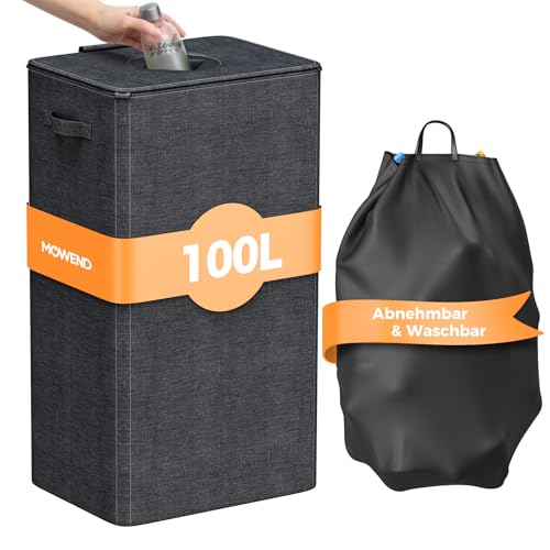 Mowend 1 Stück 100L Pfandflaschen Sammelbehälter mit Großen Waschbaren Beuteln, Pfandflaschen behälter für leere Flaschen und Altglas, Flaschenbeutel für die Küche im Lagerraum