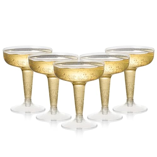 MATANA 24 Premium Coupégläser aus Kunststoff (120ml) – Mehrweg Cocktailgläser, Sektschalen, Sektgläser Plastik, Weingläser, Margarita Gläser für Hochzeiten, Geburtstage, Partys