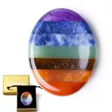 XIANNVXI Chakra Steine Kristalle Edelsteine Heilsteine Natürlich Kristall Sorgensteine Handschmeichler Daumen Poliert Oval Pocket Stein Angst Stress Relief Meditation